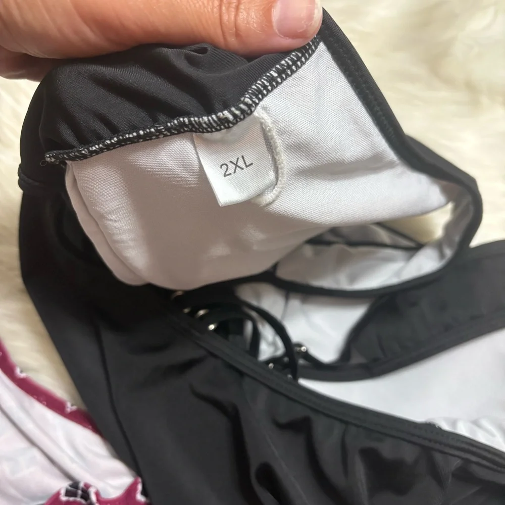 Black and Wine Women's Swimsuit - Picture 7 of 7